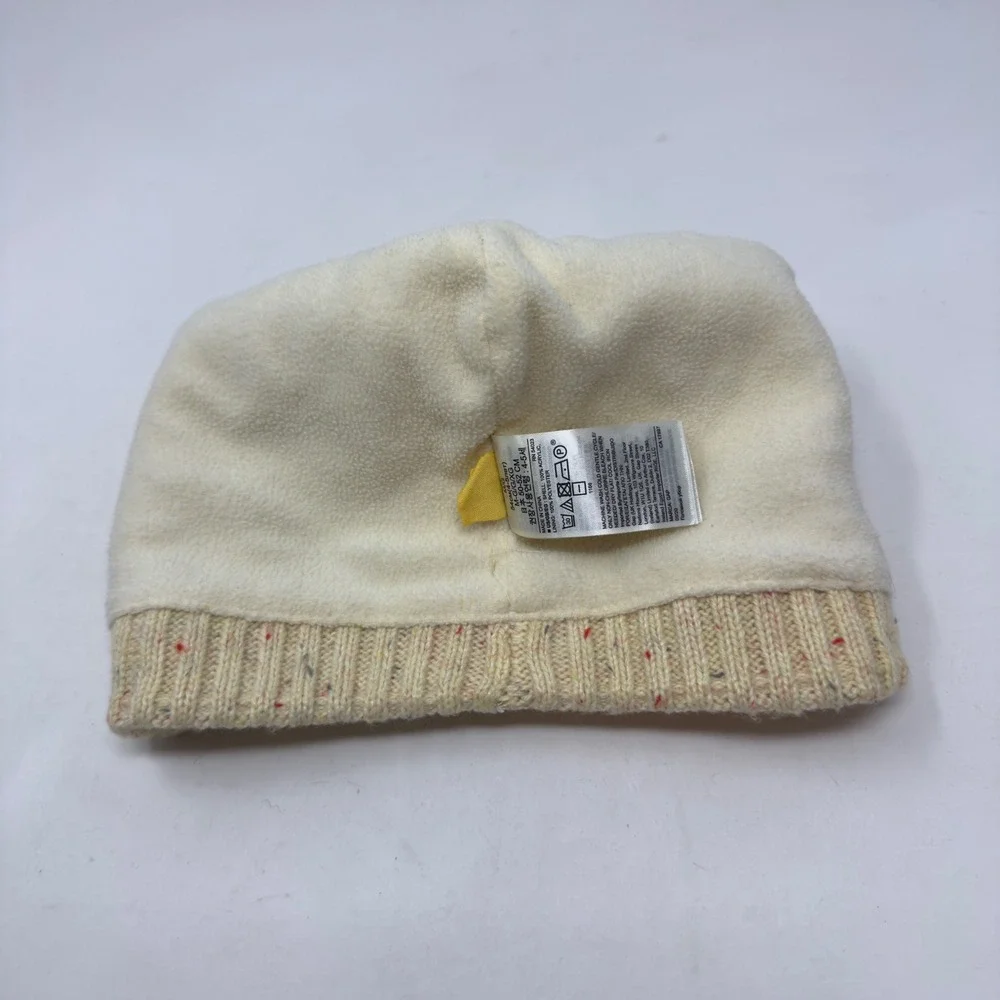 Baby Gap Kids Cream Multi Nep Speckled Fleece‎ Lined Knit Beanie Hat M/L 4-5Y